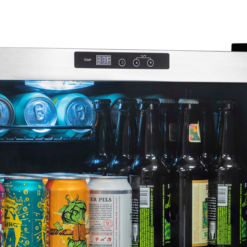 NewAir 160 Can Freestanding Beverage Fridge-SS with SplitShelf