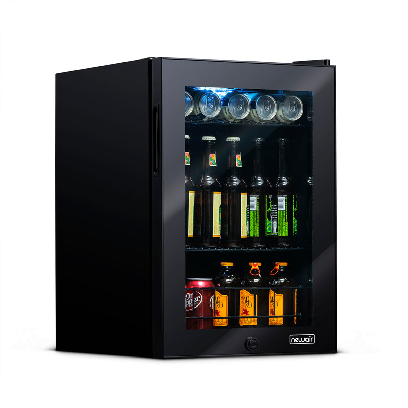 NewAir 90 Can Freestanding Beverage Fridge with Adjustable Shelves and Lock