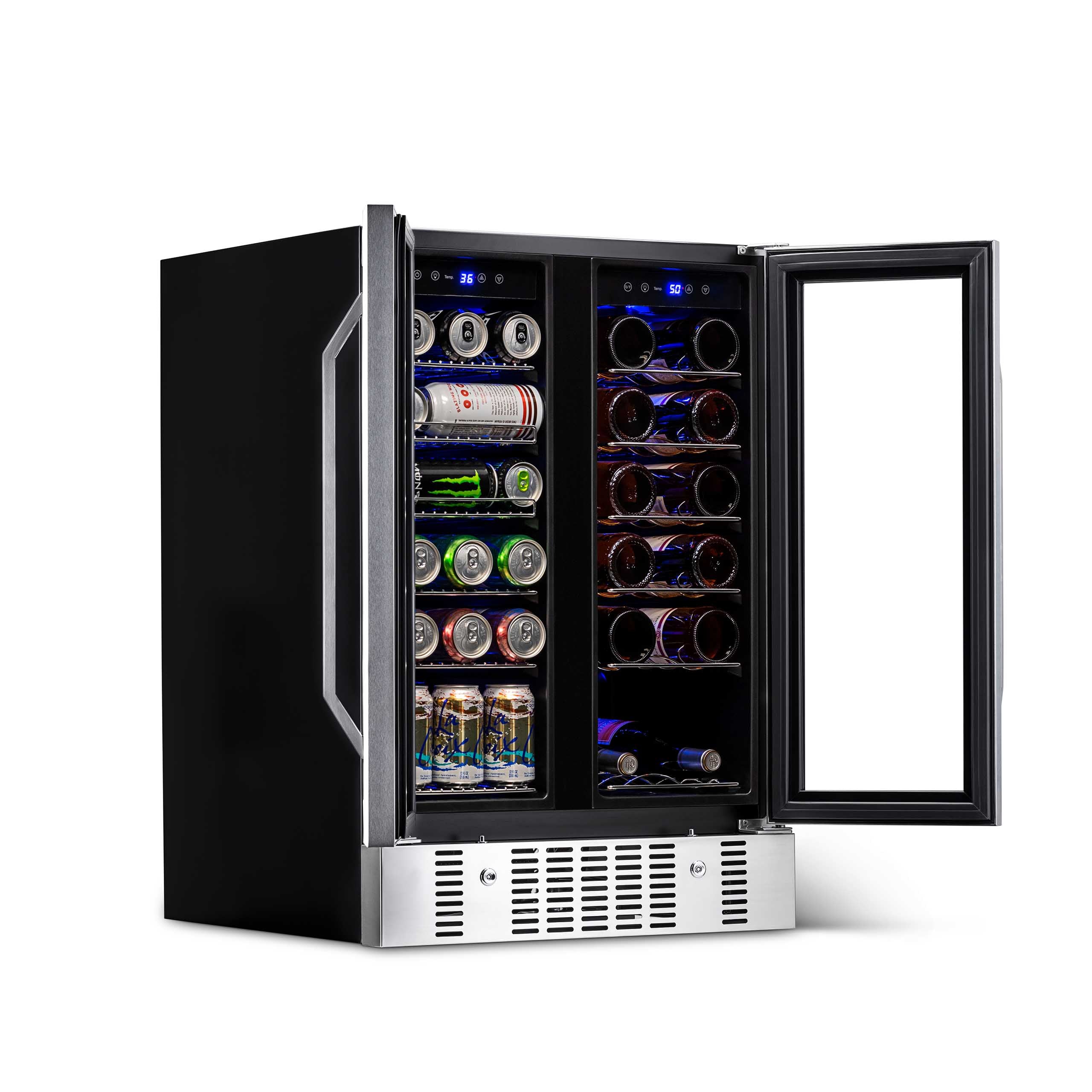 NewAir 24" Built-In Dual Zone 18 Bottle & 58 Can Wine Cooler