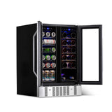 NewAir 24" Built-In Dual Zone 18 Bottle & 58 Can Wine Cooler