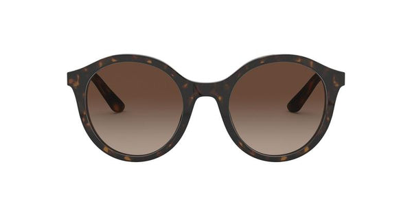 Dolce & Gabbana Phantos Round Havana Frame - Brown Gradient Lens - Non Polarized Sunglasses