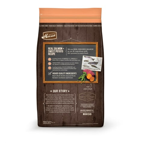 Merrick Real Salmon and Sweet Potato Recipe Grain Free Dry Dog Food - 4 lbs.