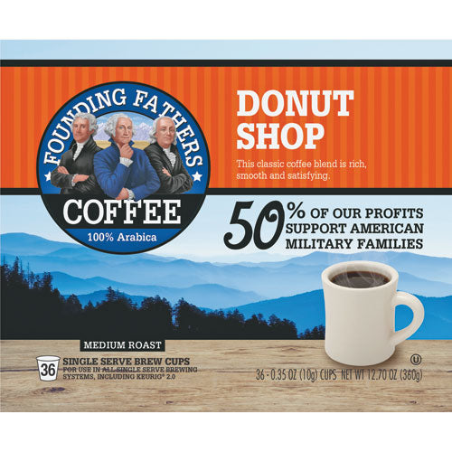 Founding Fathers Coffee Donut Shop Medium Roast - 36 Count