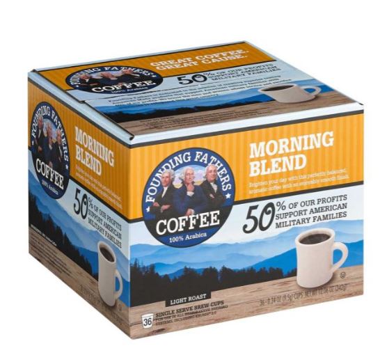 Founding Fathers Coffee Morning Blend Light Roast - 36 Count