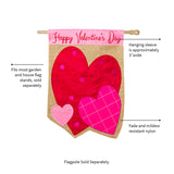 Evergreen Valentines Hearts House Flag