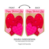 Evergreen Valentines Hearts House Flag