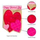 Evergreen Valentines Hearts House Flag