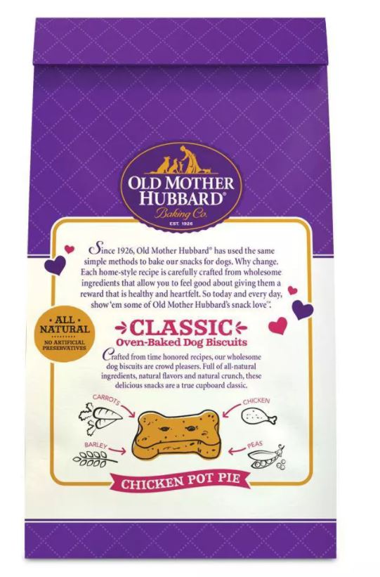 Old Mother Hubbard Crunchy Classic Chicken Pot Pie Oven Baked Dog Biscuits - Mini - 20 oz. Bag