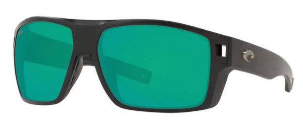 Costa Del Mar Diego Matte Black Frame - Green Mirror 580 Plastic Lens - Polarized Sunglasses