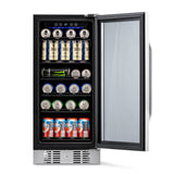 NewAir 15” Built-in 96 Can Beverage Cooler - Stainless Steel