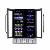 NewAir 24" Built-In Dual Zone 18 Bottle & 58 Can Wine Cooler