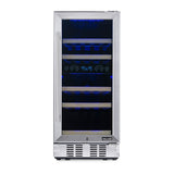 NewAir 15" Built-In 29 Bottle Dual Zone Compressor Wine Cooler
