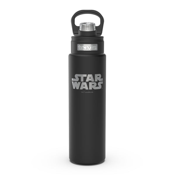 tervis Star Wars Logo Engraved On Onyx Shadow Stainless Steel Wide Mouth Bottle With Deluxe Spout Lid - 24 oz.
