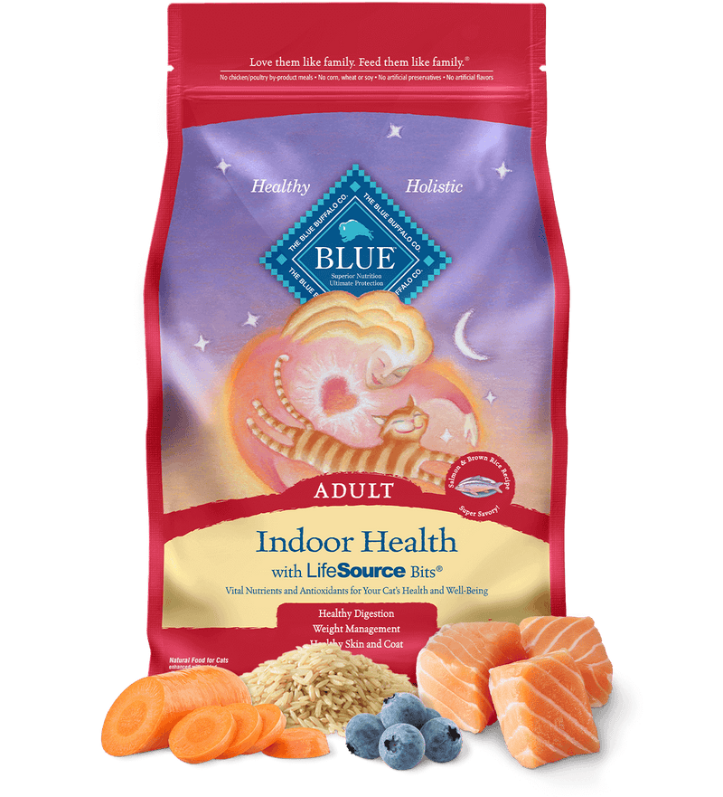 Blue Buffalo Indoor Health Adult Salmon & Brown Rice Recipe Adult Dry Cat Food - 7 lbs.