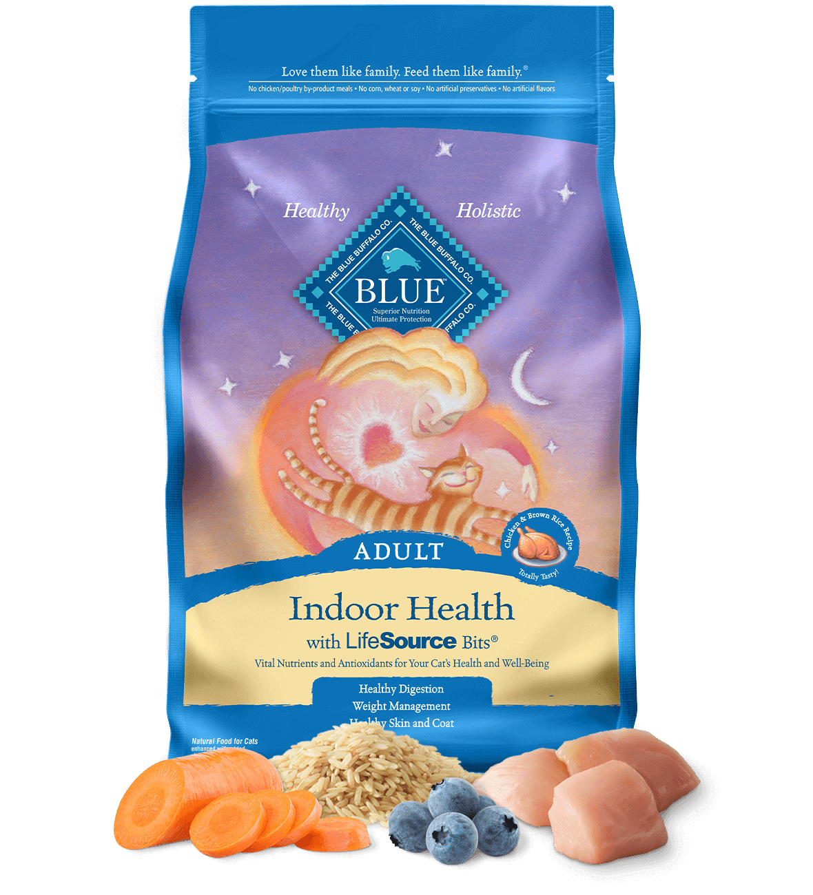 Blue Buffalo Indoor Health Chicken & Brown Rice Recipe Adult Dry Cat Food - 7 lbs.