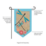Evergreen Dragonflies Garden Burlap Flag