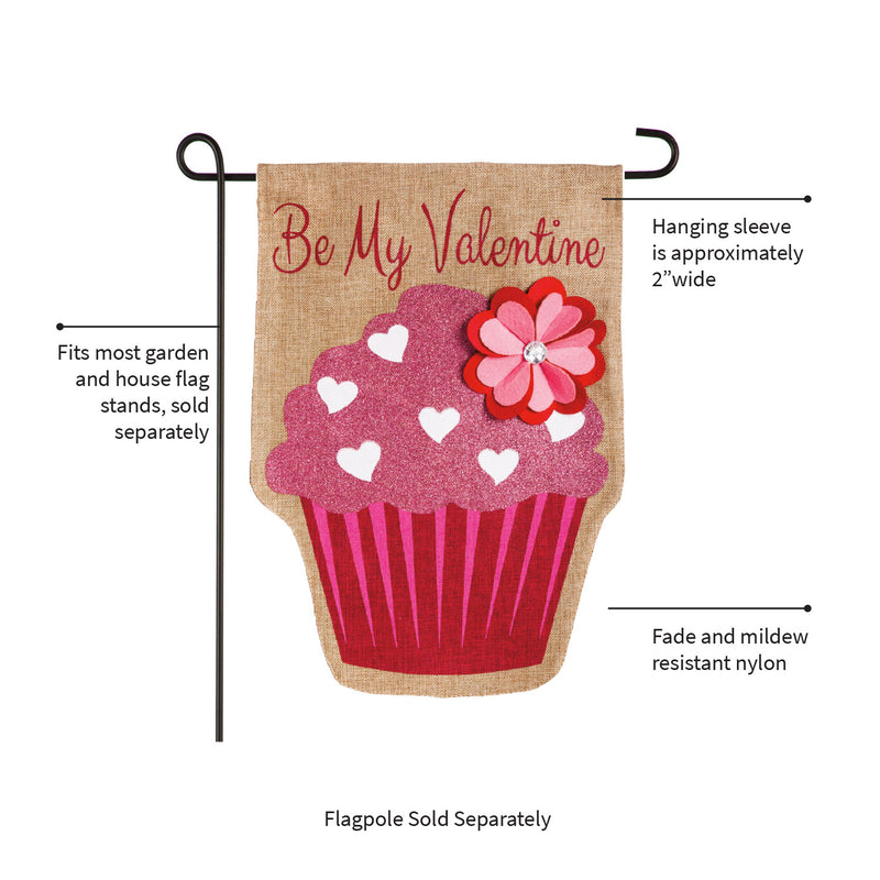 Evergreen "Be My Valentine" Garden Burlap Flag