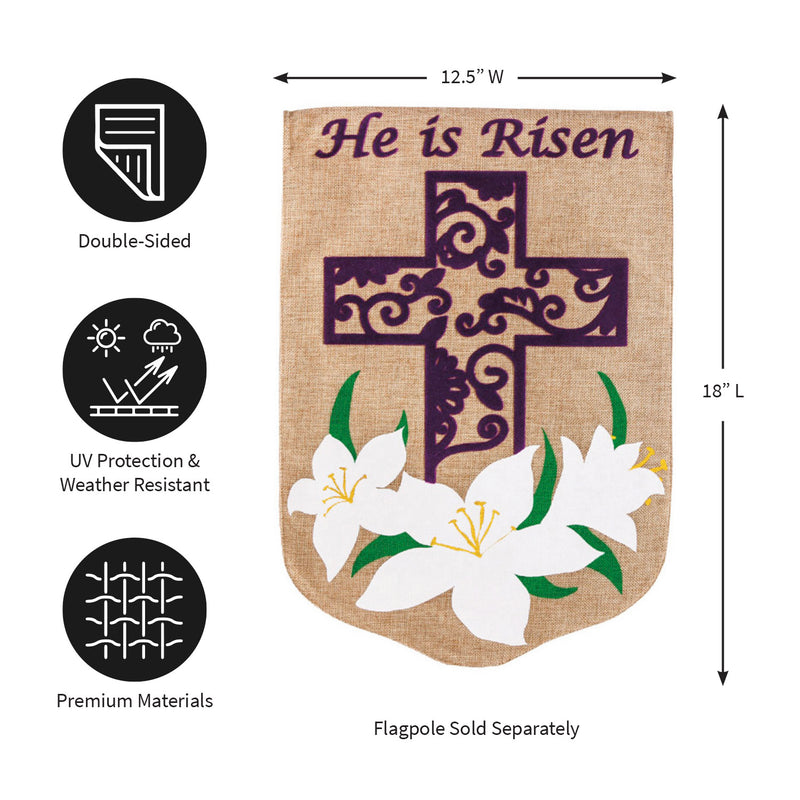 Evergreen Easter Lily Burlap Garden Flag