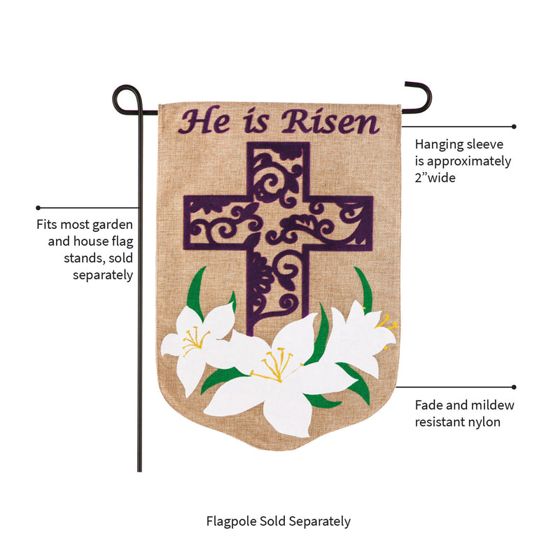 Evergreen Easter Lily Burlap Garden Flag