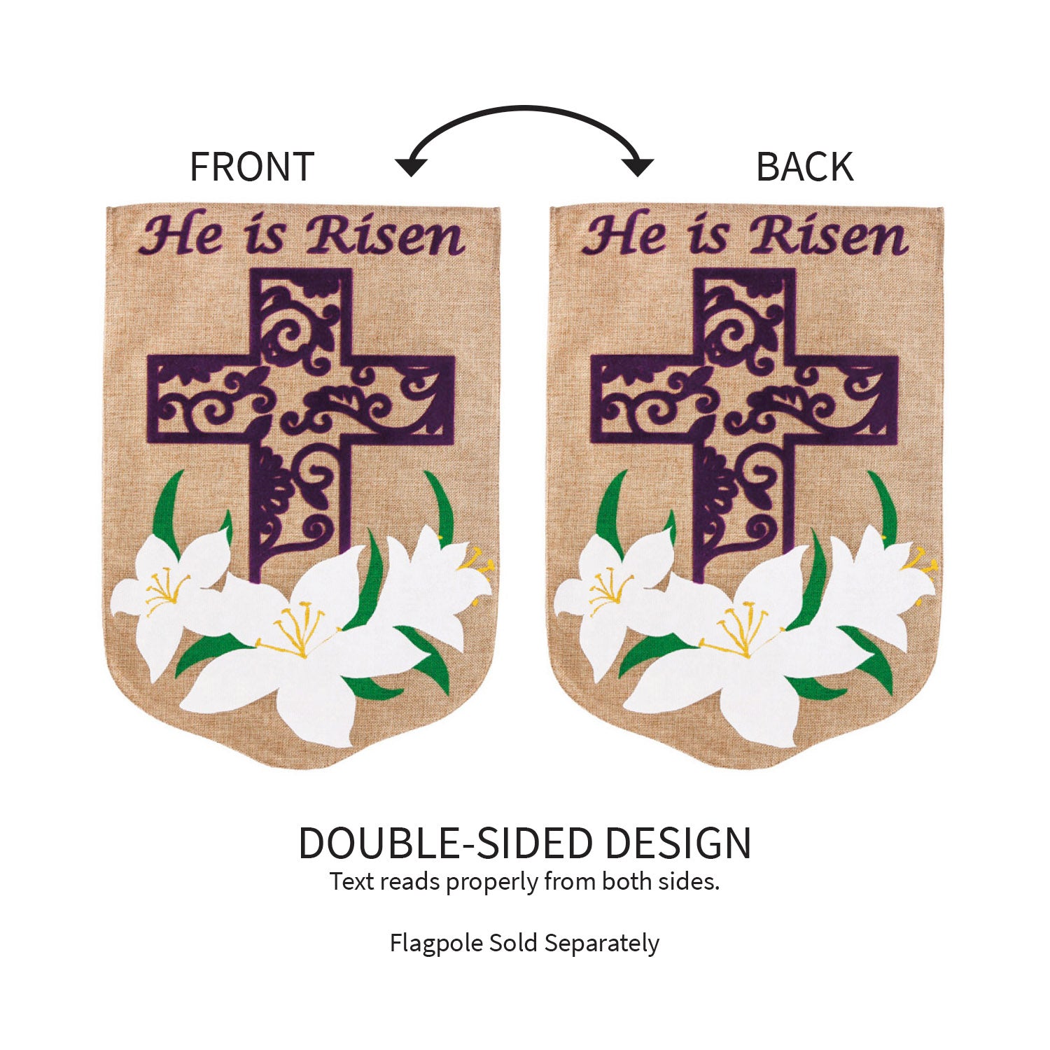 Evergreen Easter Lily Burlap Garden Flag
