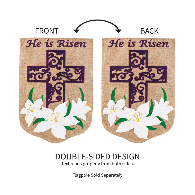 Evergreen Easter Lily Burlap Garden Flag