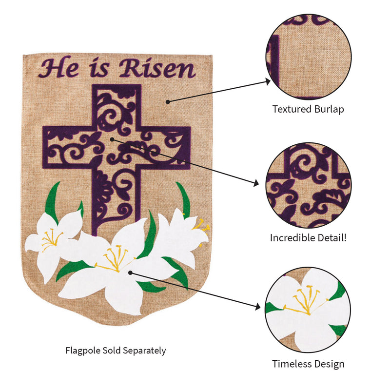 Evergreen Easter Lily Burlap Garden Flag