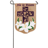 Evergreen Easter Lily Burlap Garden Flag