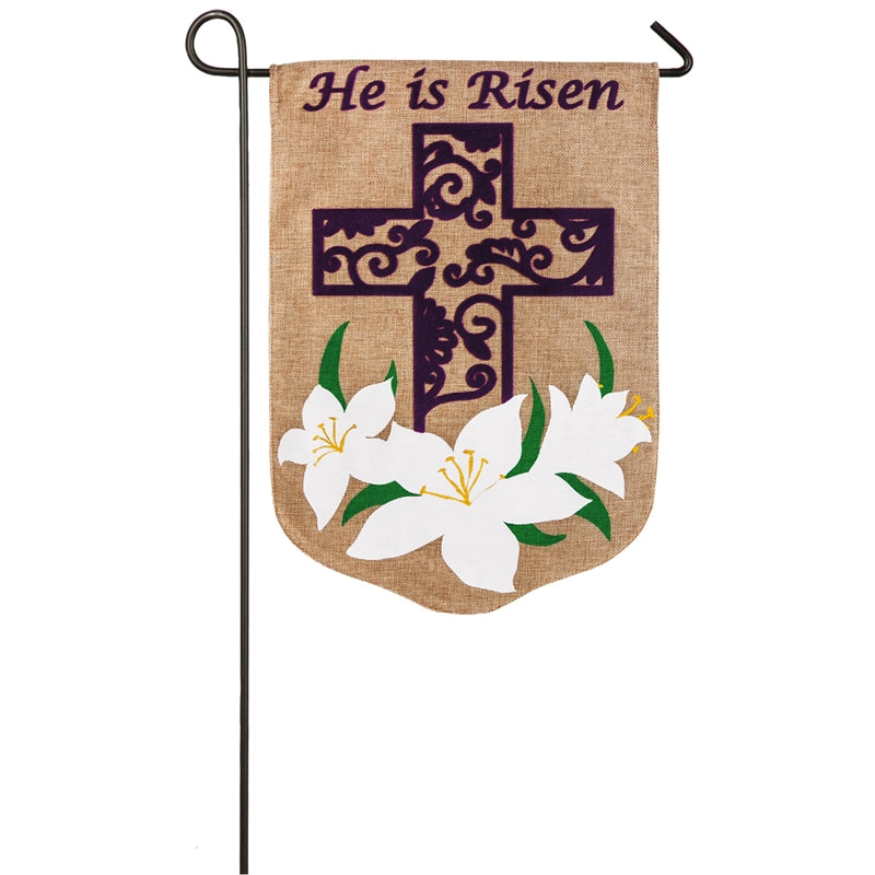 Evergreen Easter Lily Burlap Garden Flag