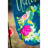 Evergreen Flower Wreath Garden Flag