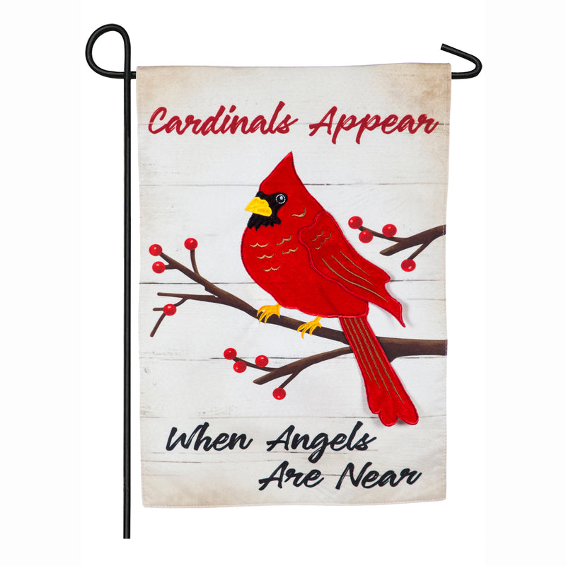 Evergreen When Angels Are Near Garden Linen Flag