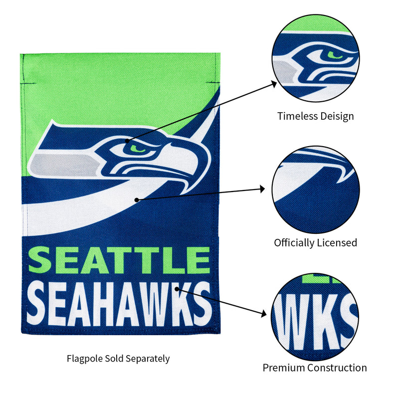 Team Sports America Seattle Seahawks Burlap Garden Flag