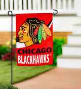 Team Sports America Chicago Blackhawks Burlap Garden Flag