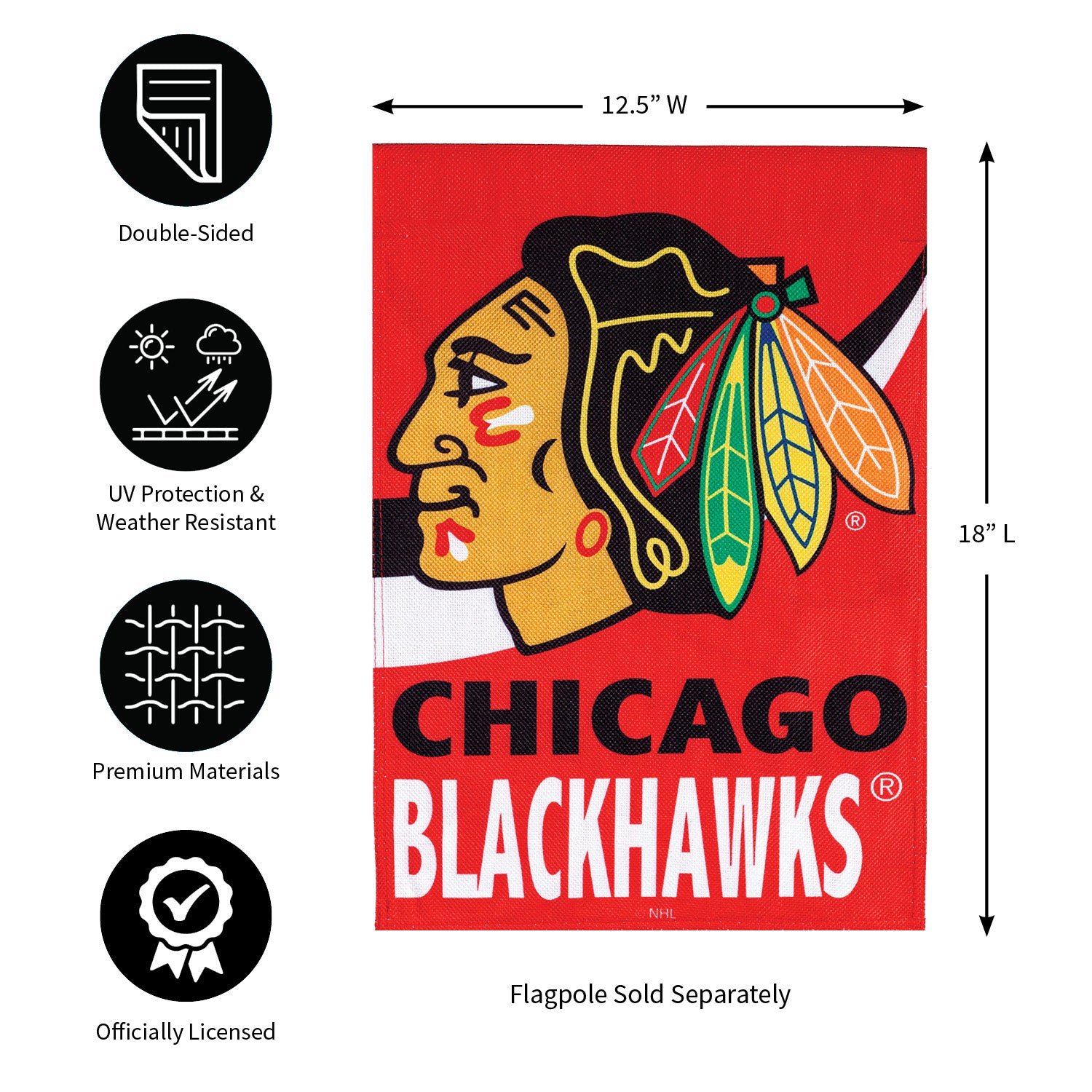 Team Sports America Chicago Blackhawks Burlap Garden Flag
