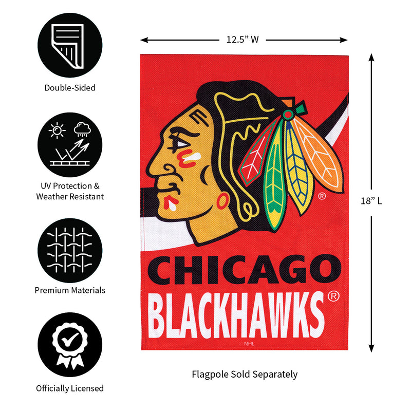 Team Sports America Chicago Blackhawks Burlap Garden Flag