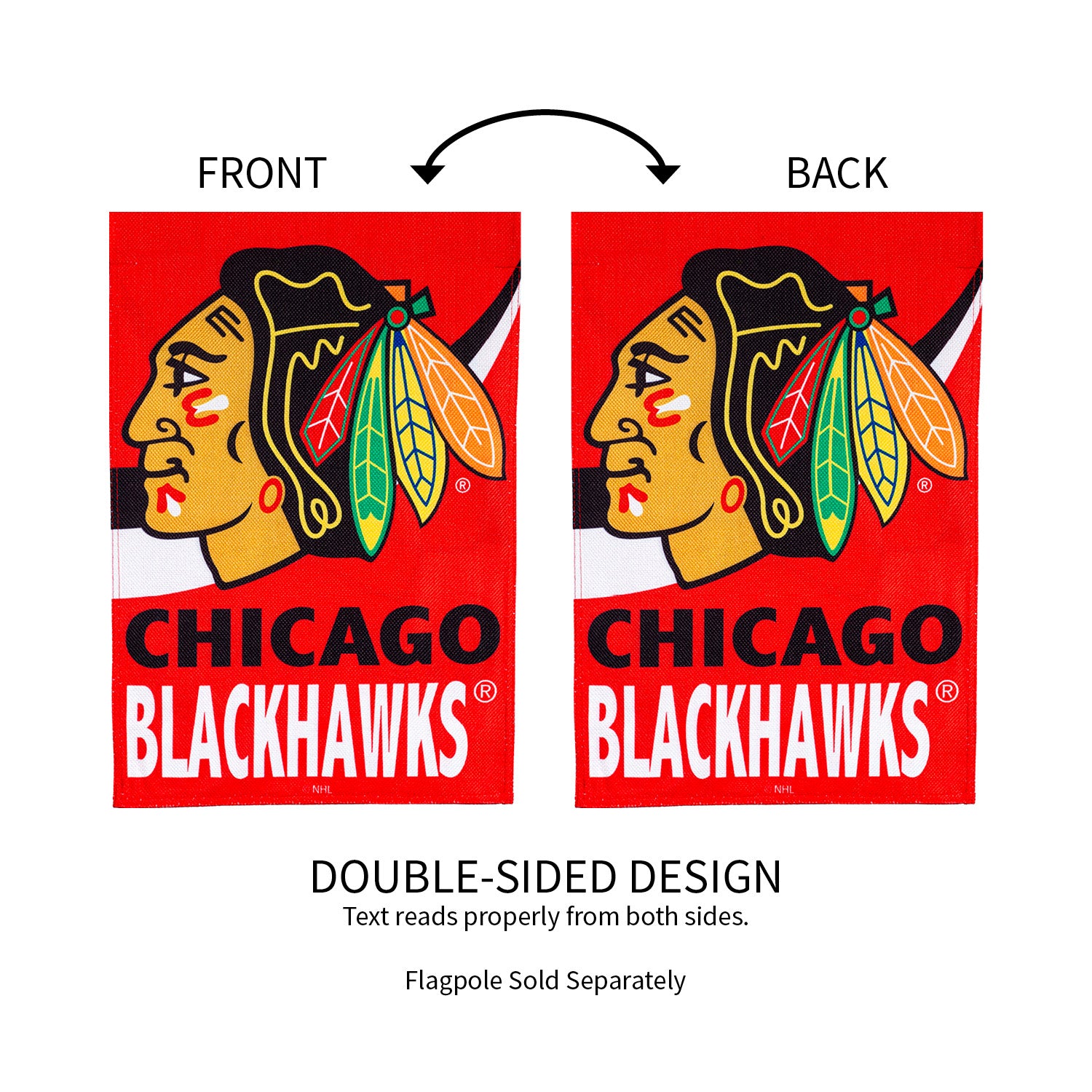 Team Sports America Chicago Blackhawks Burlap Garden Flag