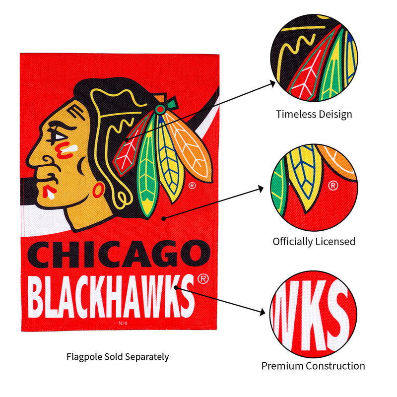 Team Sports America Chicago Blackhawks Burlap Garden Flag