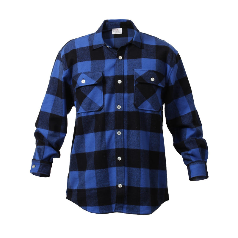 Rothco Mens Extra Heavyweight Buffalo Plaid Flannel Shirt - Size XS - XL