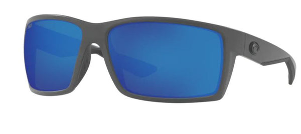 Costa Del Mar Reefton Matte Gray Frame - Blue Mirror 580 Plastic Lens - Polarized Sunglasses