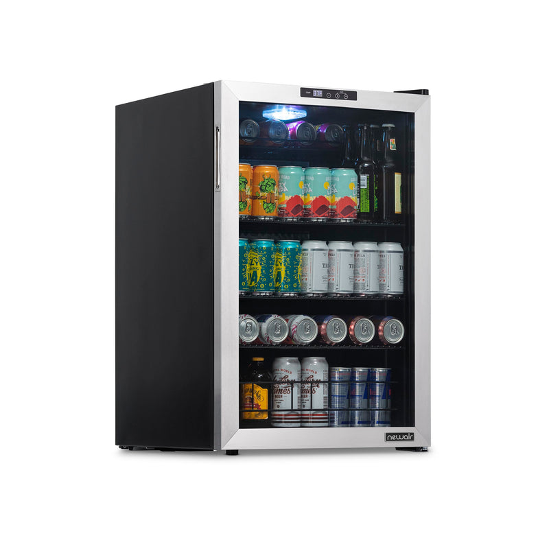 NewAir 160 Can Freestanding Beverage Fridge-SS with SplitShelf