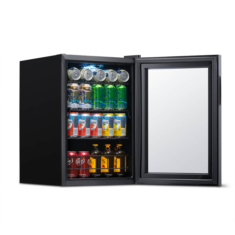 NewAir 90 Can Freestanding Beverage Fridge with Adjustable Shelves and Lock