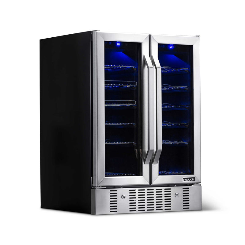 NewAir 24" Built-In Dual Zone 18 Bottle & 58 Can Wine Cooler