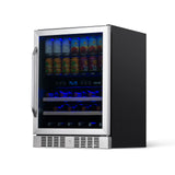 NewAir 24” Built-in Dual Zone 20 Bottle and 70 Can Wine and Beverage Fridge