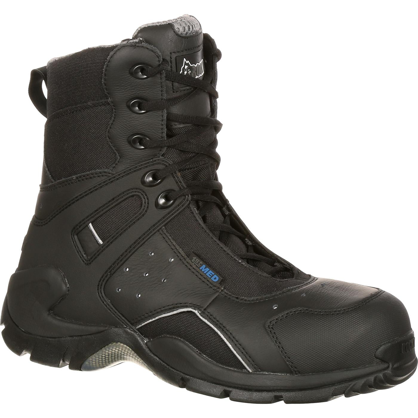 Rocky Womens 1st Med Carbon Fiber Toe Puncture-Resistant Side-Zip Waterproof Public Service Boot