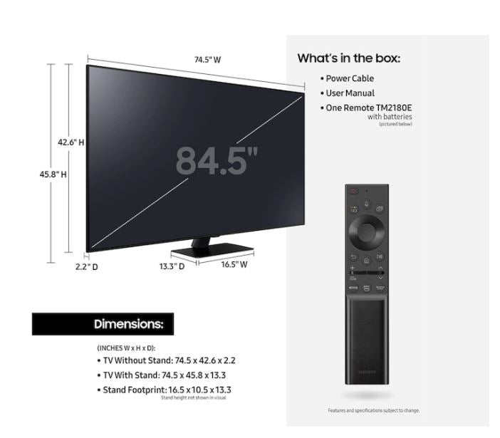 Samsung 85" Q80A QLED 4K Smart TV (2021)
