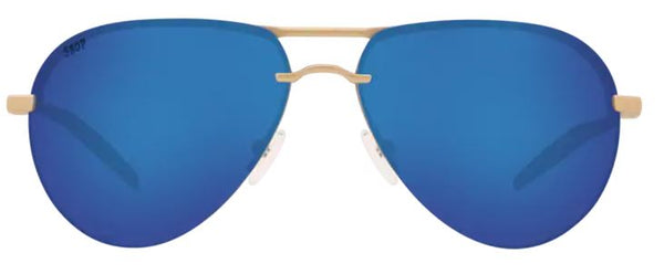 Costa Del Mar Helo Matte Champagne Frame - Blue Mirror 580 Plastic Lens - Polarized Sunglasses