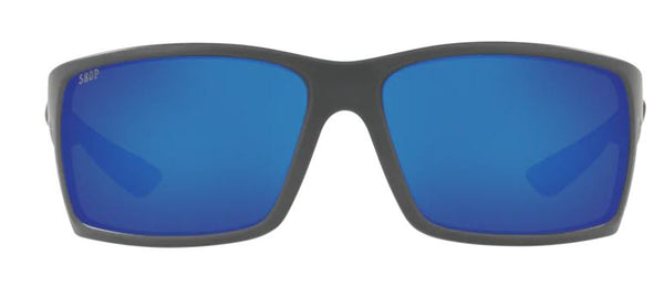 Costa Del Mar Reefton Matte Gray Frame - Blue Mirror 580 Plastic Lens - Polarized Sunglasses