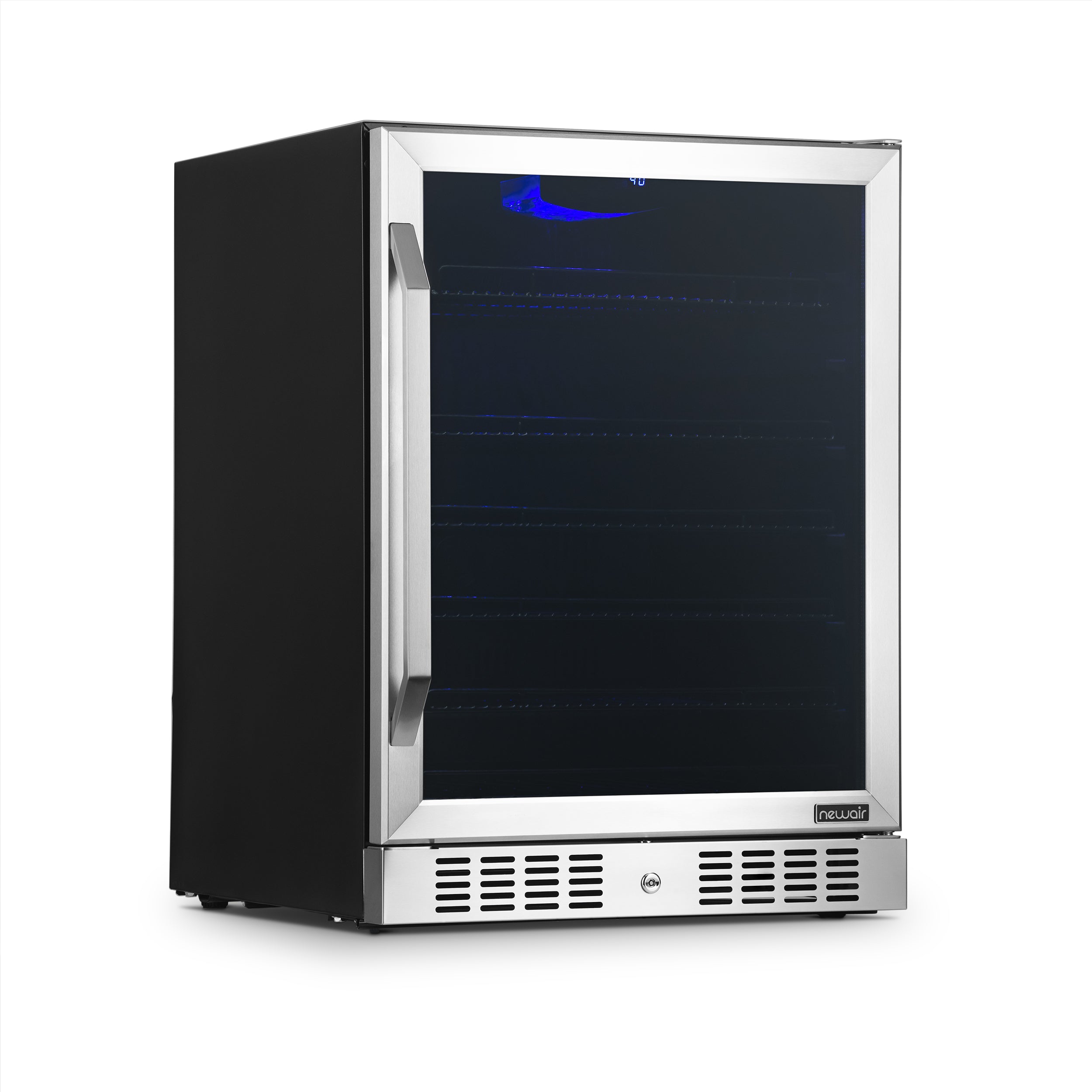 Newair 24” Built-in 177 Can Beverage Fridge in Stainless Steel