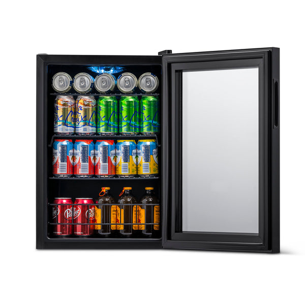 NewAir 90 Can Freestanding Beverage Fridge with Adjustable Shelves and Lock