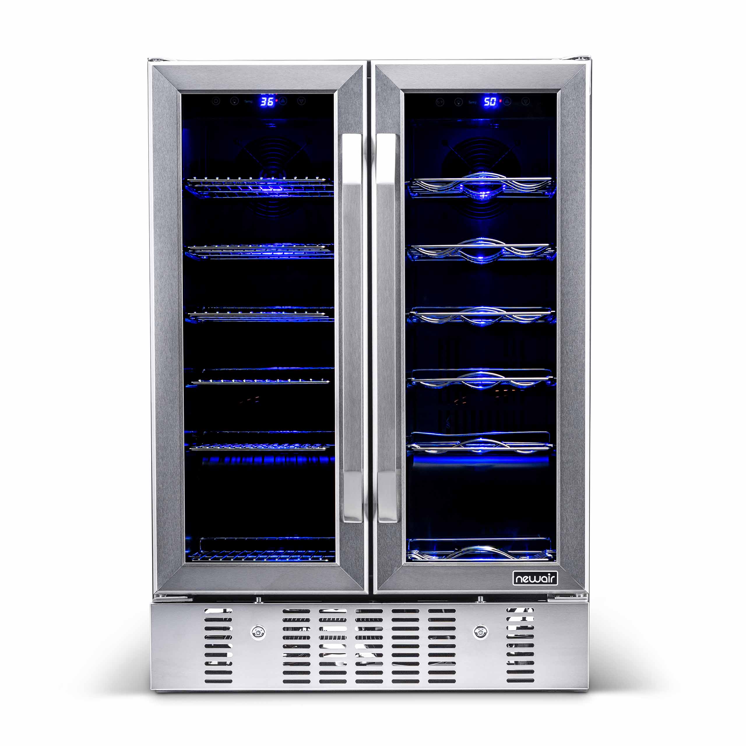 NewAir 24" Built-In Dual Zone 18 Bottle & 58 Can Wine Cooler