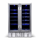 NewAir 24" Built-In Dual Zone 18 Bottle & 58 Can Wine Cooler